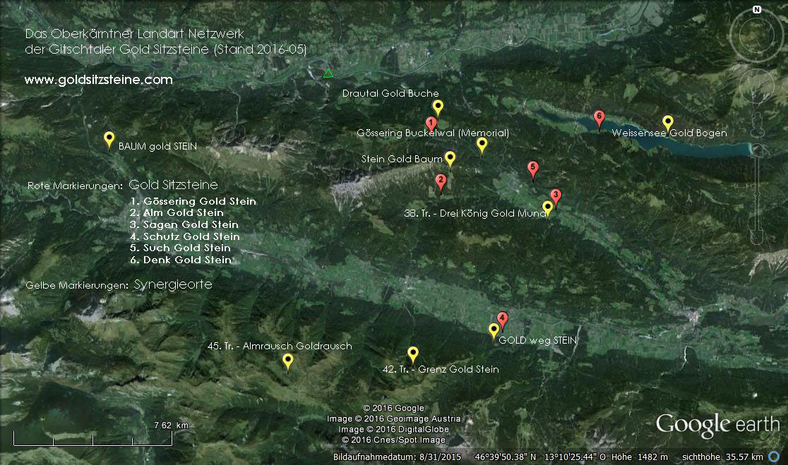 Goldstein - Gold Sitzsteine Landart Project - Google earth map thanx !