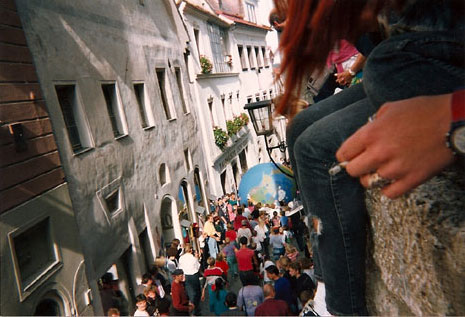 Steyr Pfarrgasse - Pfarrkirche Kunstaktion