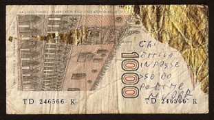 1000 Lire SCHUTZGELD Charity