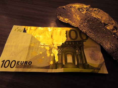 Anlage Brot Goldbarren und Schmutzgeld