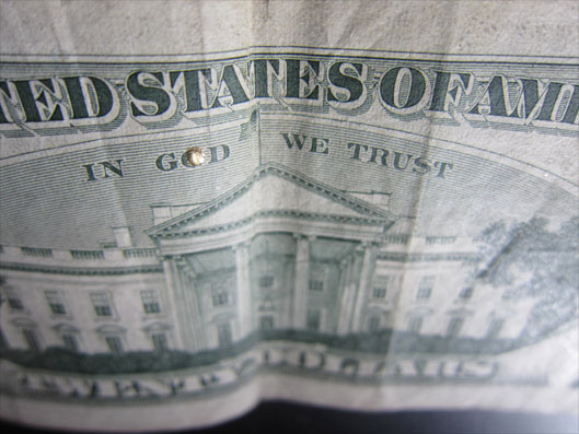 Schmutzgeld US Dollar Banknote