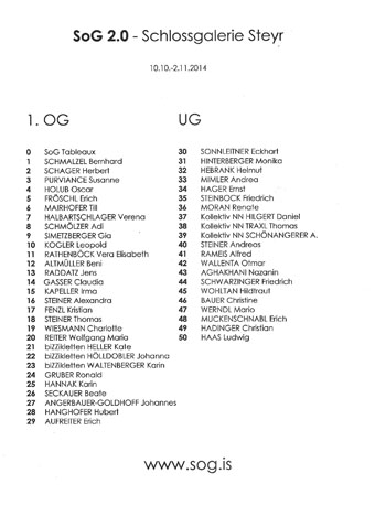 SoG 2.0 - Schlossgalerie Steyr - Knstlerliste